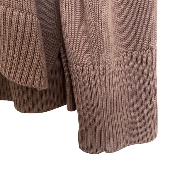 WHITE + WARREN Organic Cotton Oversized V-Neck Sweater Mocha Brown - Picture 9 of 13